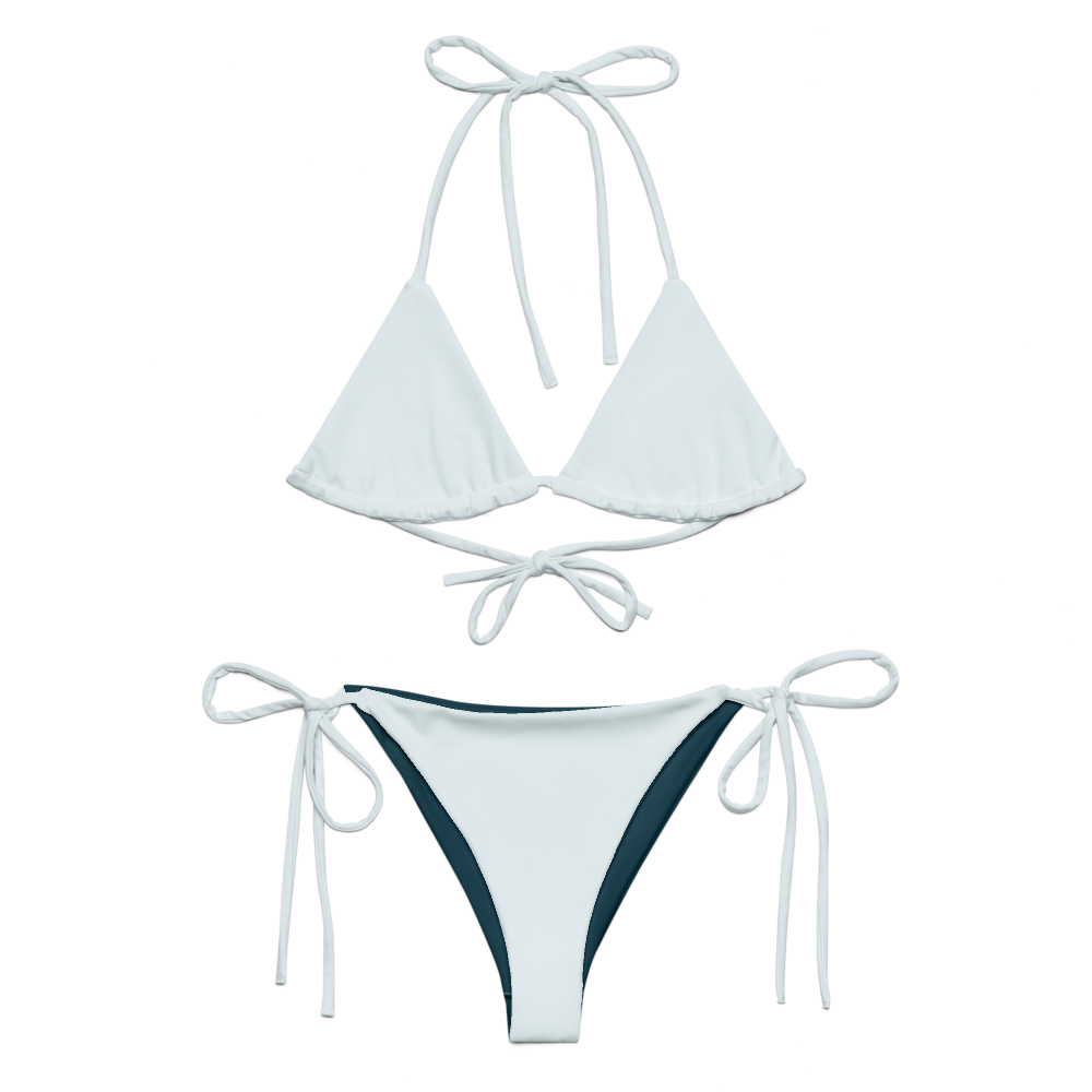 Azure blue Recycled string bikini set eco-friendly triangle bikini