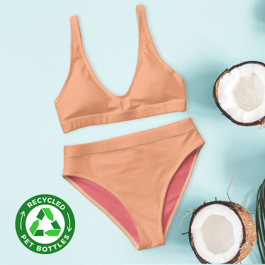 Desert Sand / Peach Recycled High-waisted Sport bikini