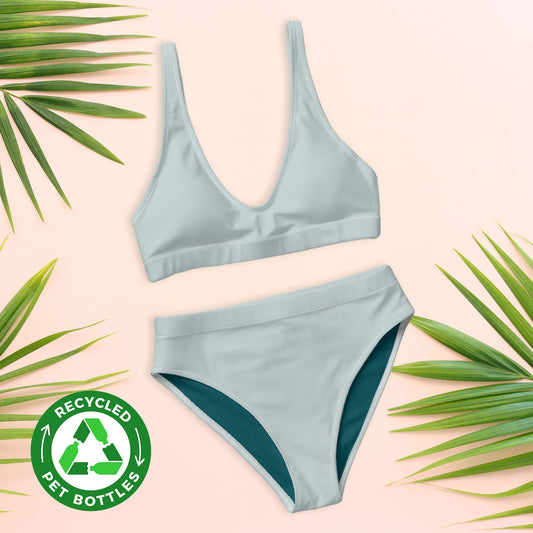 Maillot de bain taille haute recyclé gris clair