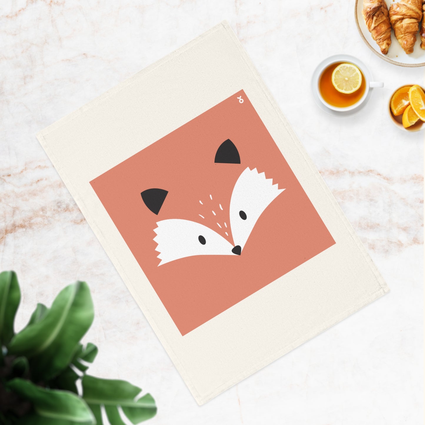 Cute fox kitchen tea towel gift for Christmas or Birthday,  Born to be wild