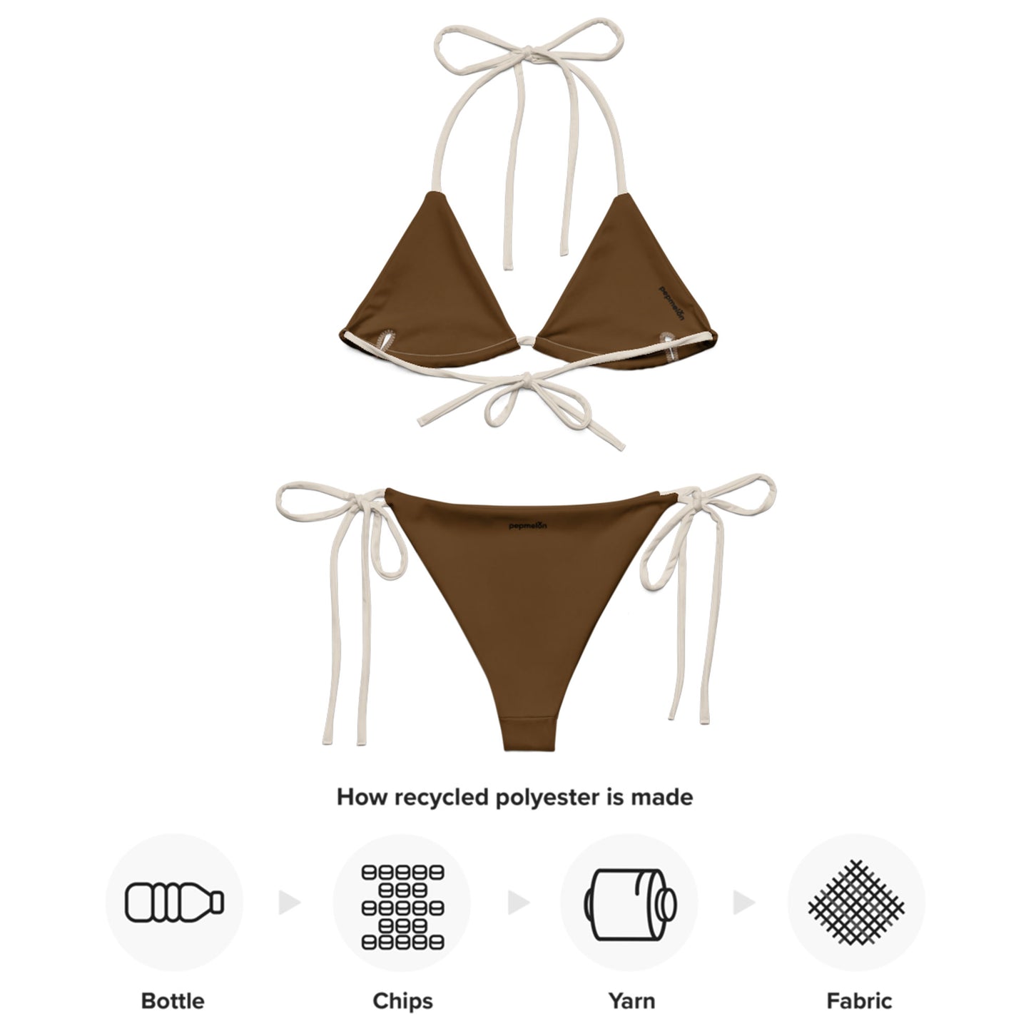 Alabaster beige Recycled string bikini set