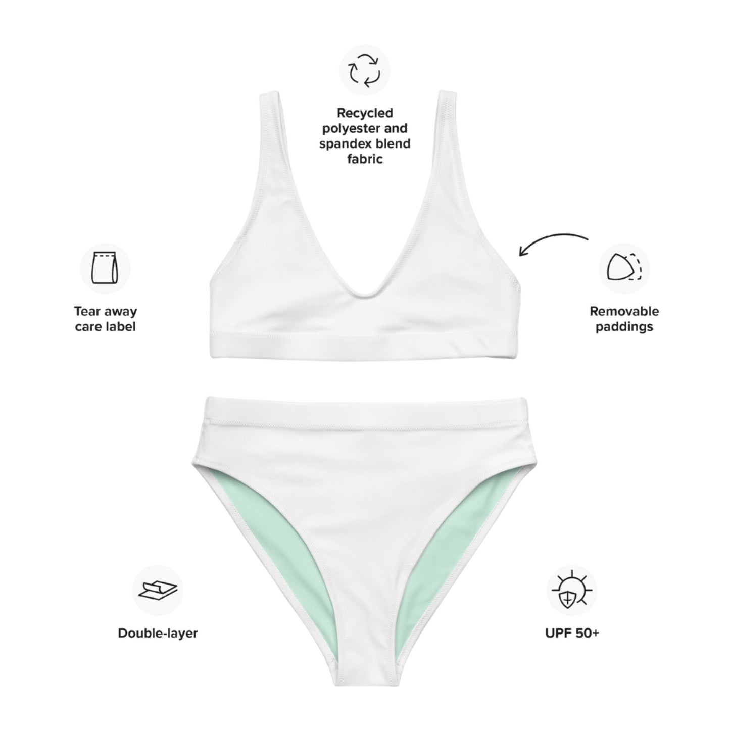 White-mint Recycled sport bikini set