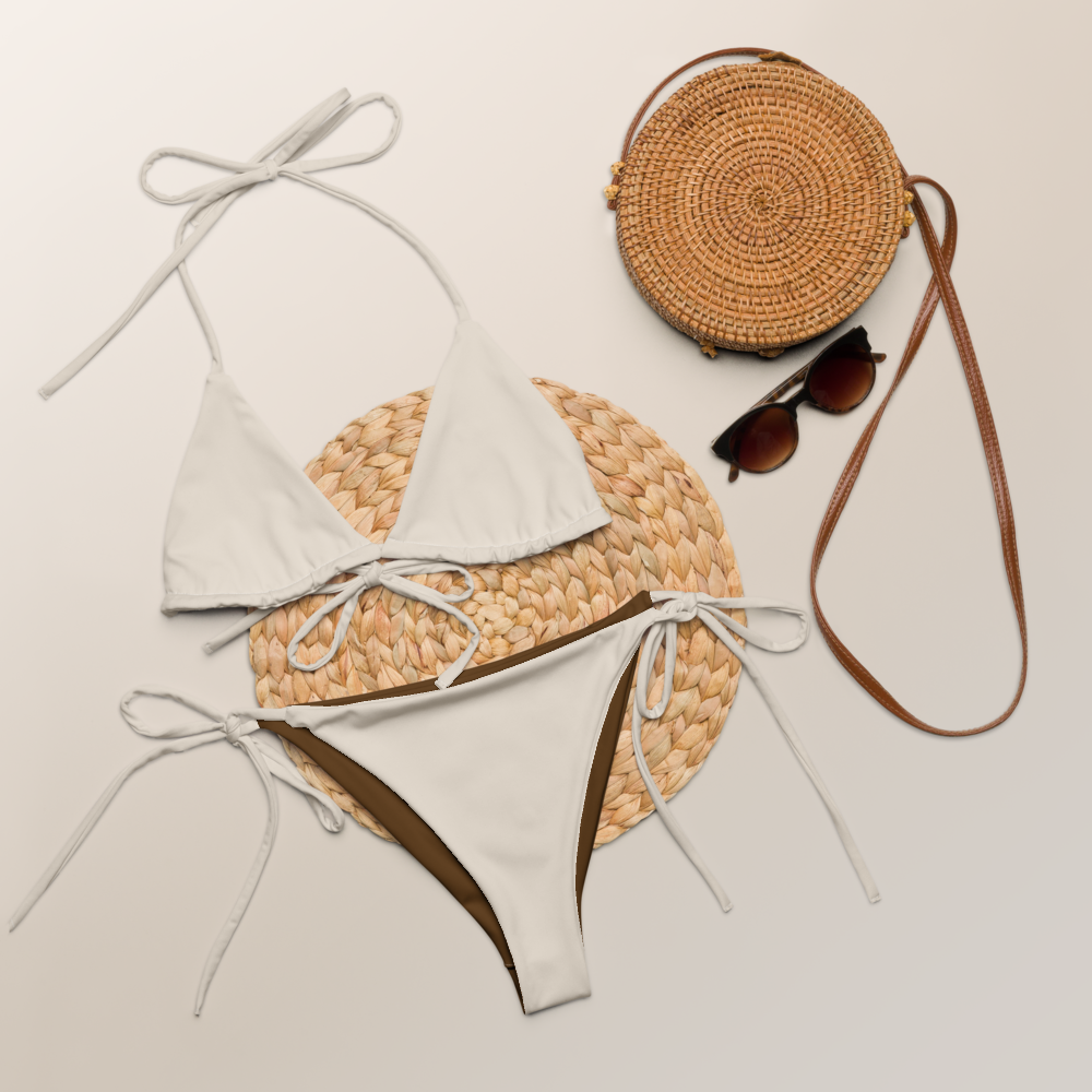 Alabaster beige Recycled string bikini set