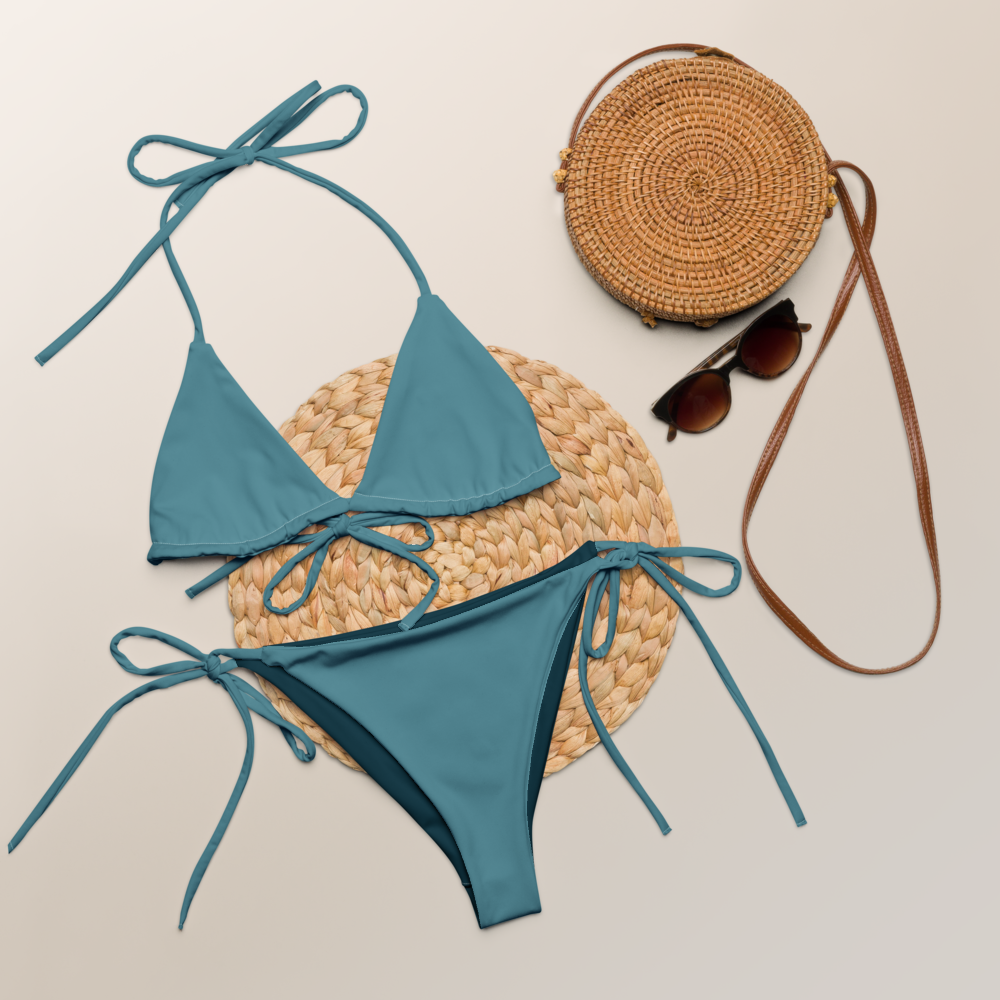 Blue munsel turquoise Recycled string bikini set