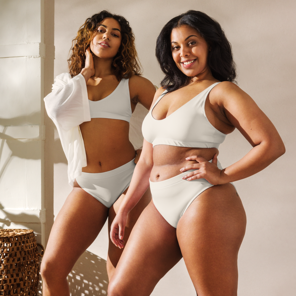 Alabaster creme, beige Recycled high-waisted bikini set