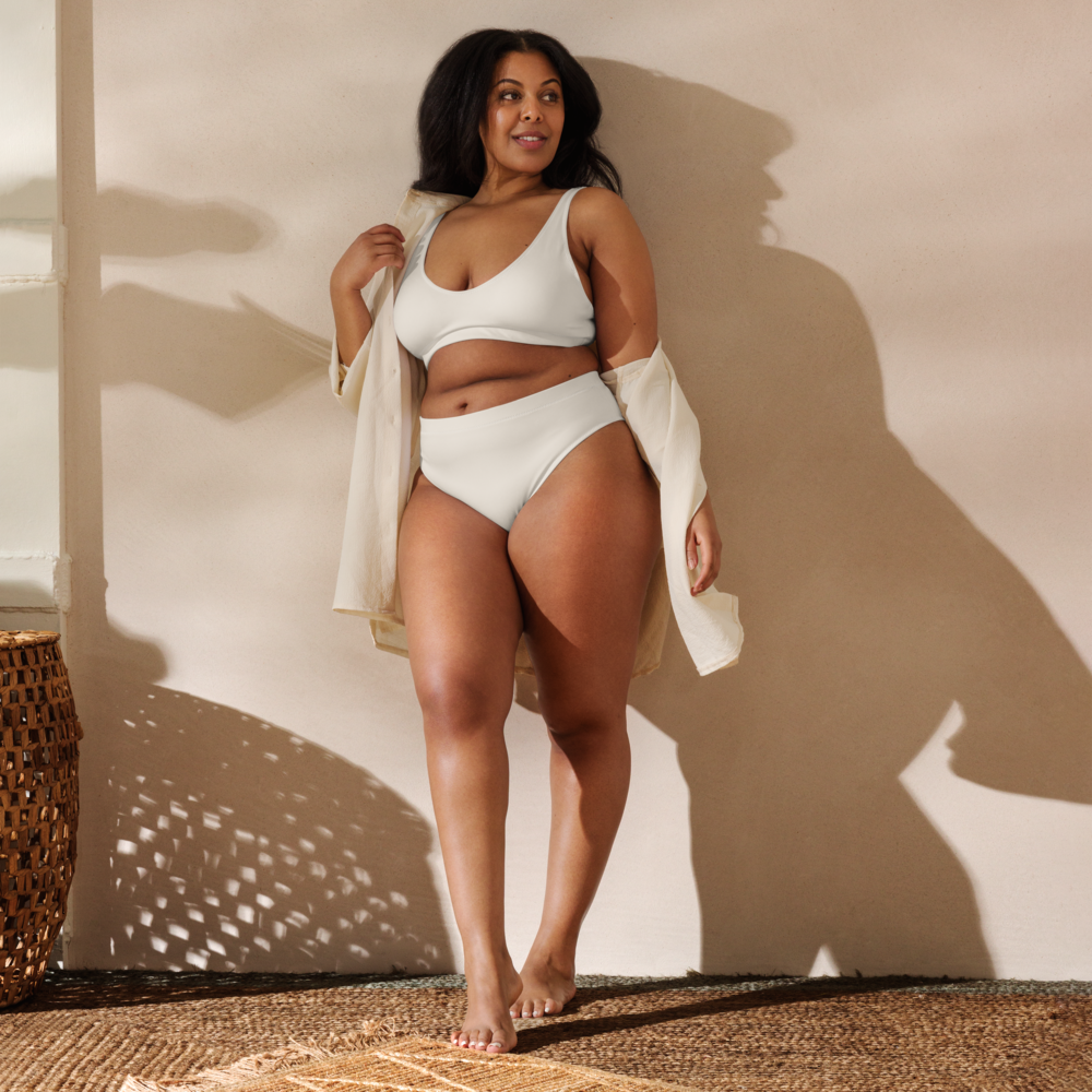 Alabaster creme, beige Recycled high-waisted bikini set