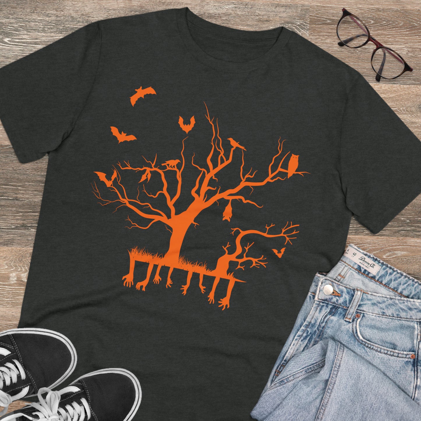 Halloween Zweig Orange Bio Creator T-Shirt - Unisex