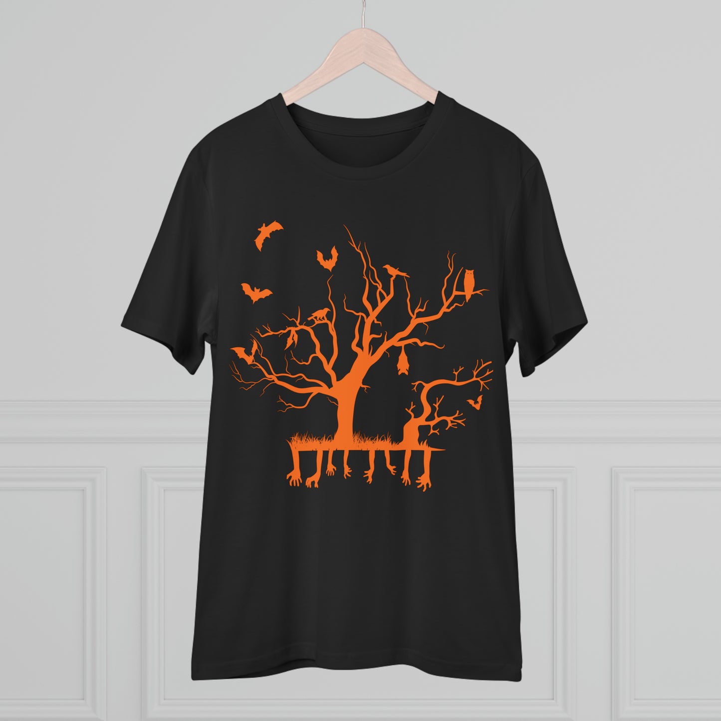 T-shirt Créateur Organique Orange Branche d'Halloween - Unisexe