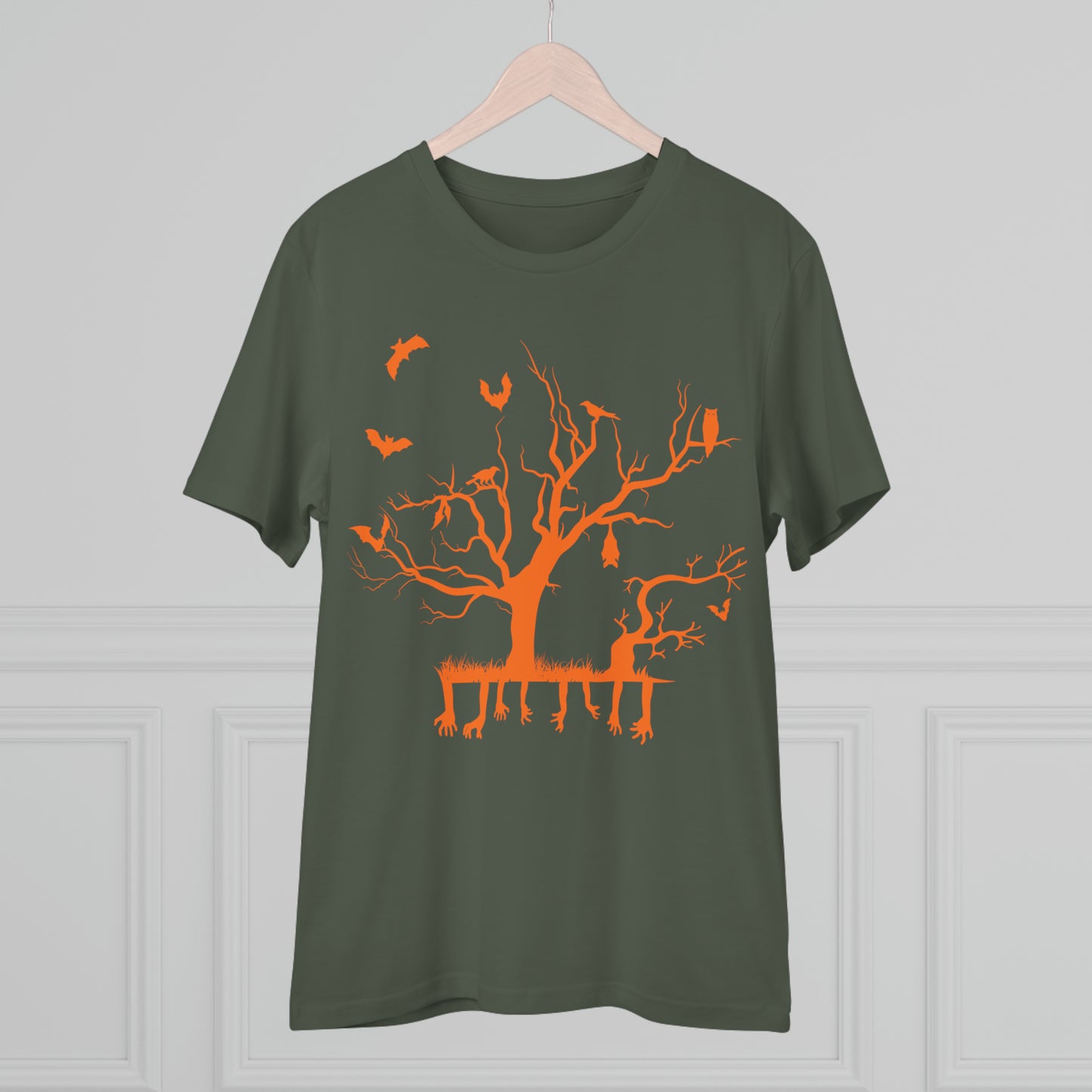 T-shirt Créateur Organique Orange Branche d'Halloween - Unisexe