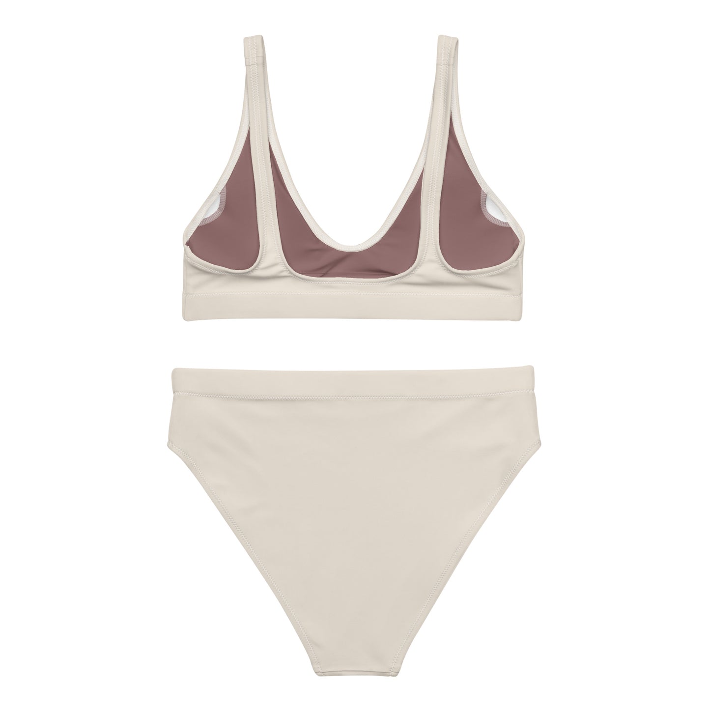 Alabaster creme, beige Recycled high-waisted bikini set