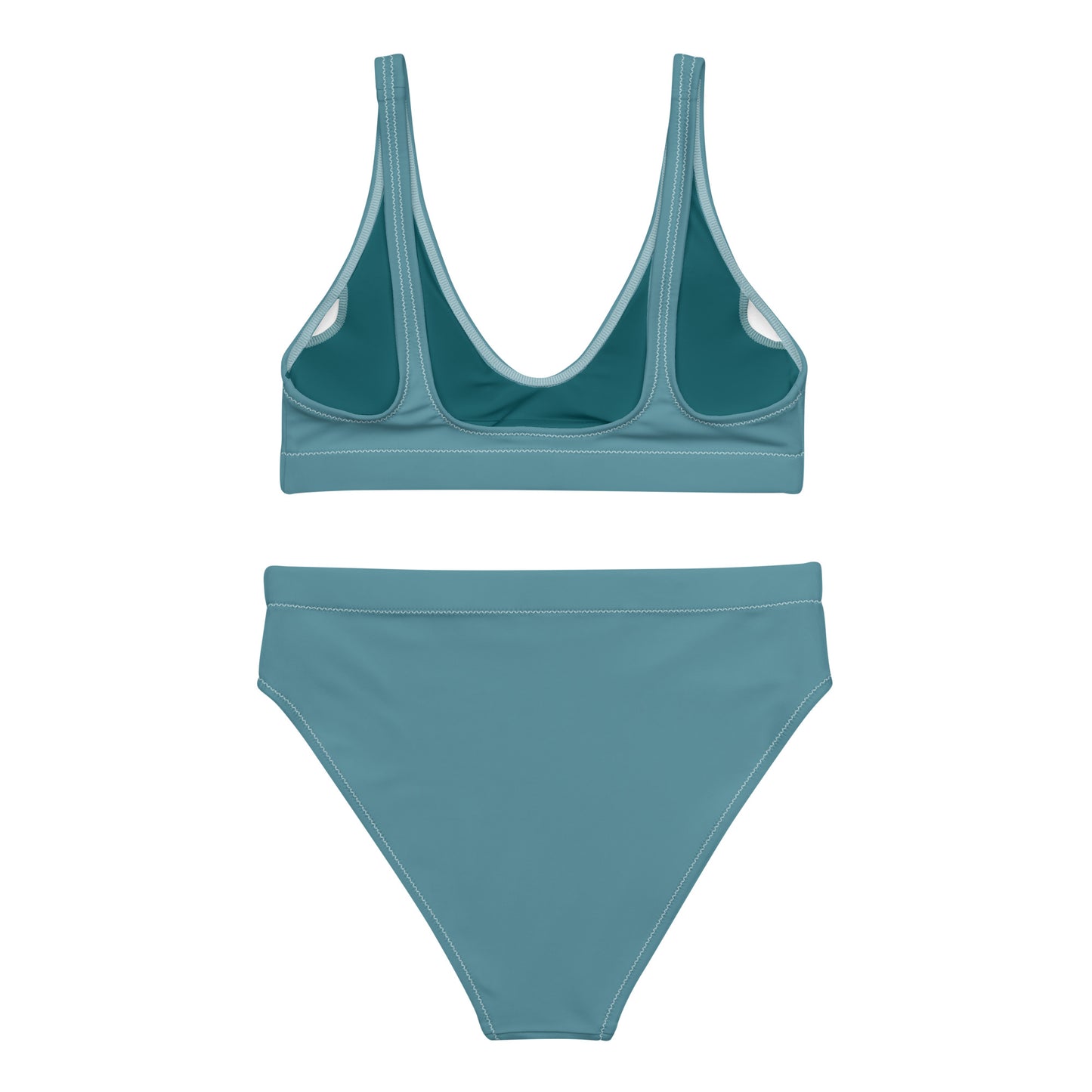 Blue munsel turquoise Recycled high-waisted bikini set