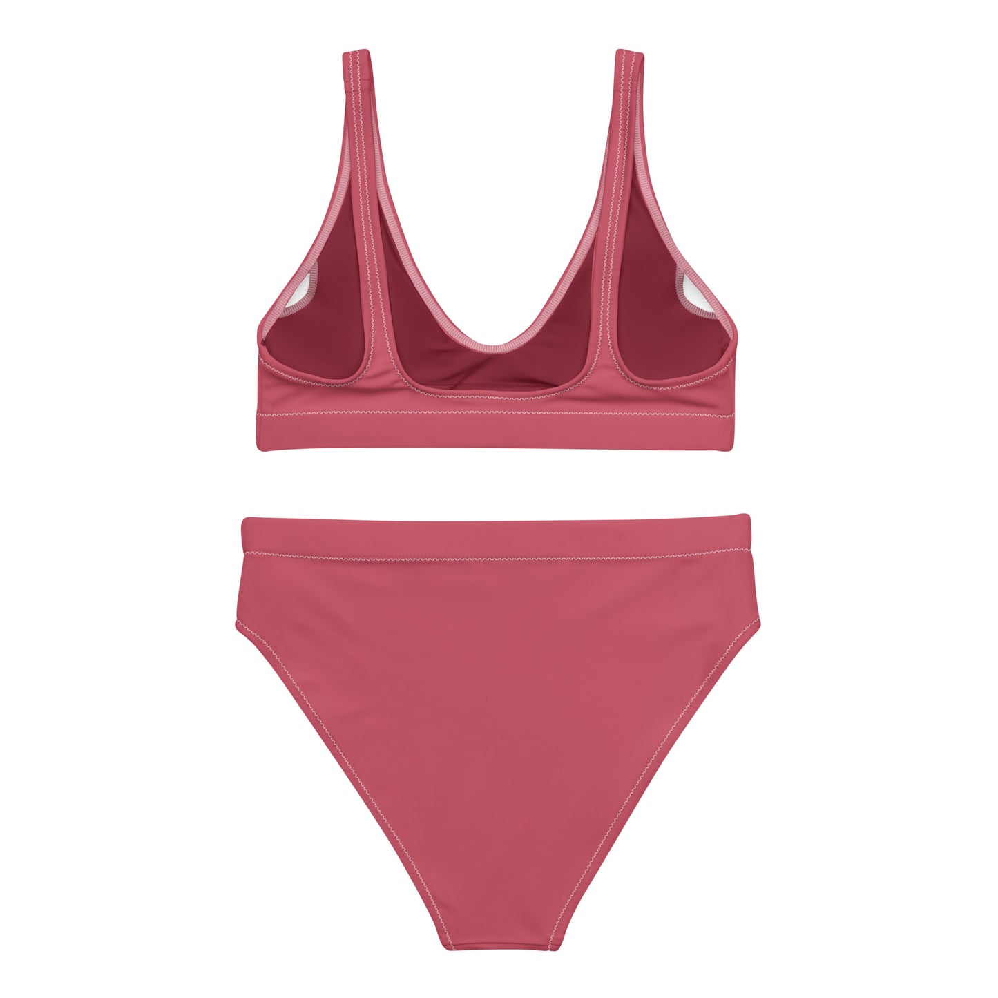 Ensemble de bikini de sport recyclé rose rose rouge, bikini de gym de mode durable