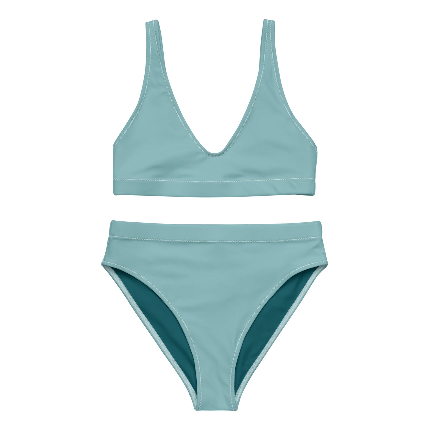 Bikini taille haute recyclé vert bleu turquoise opale