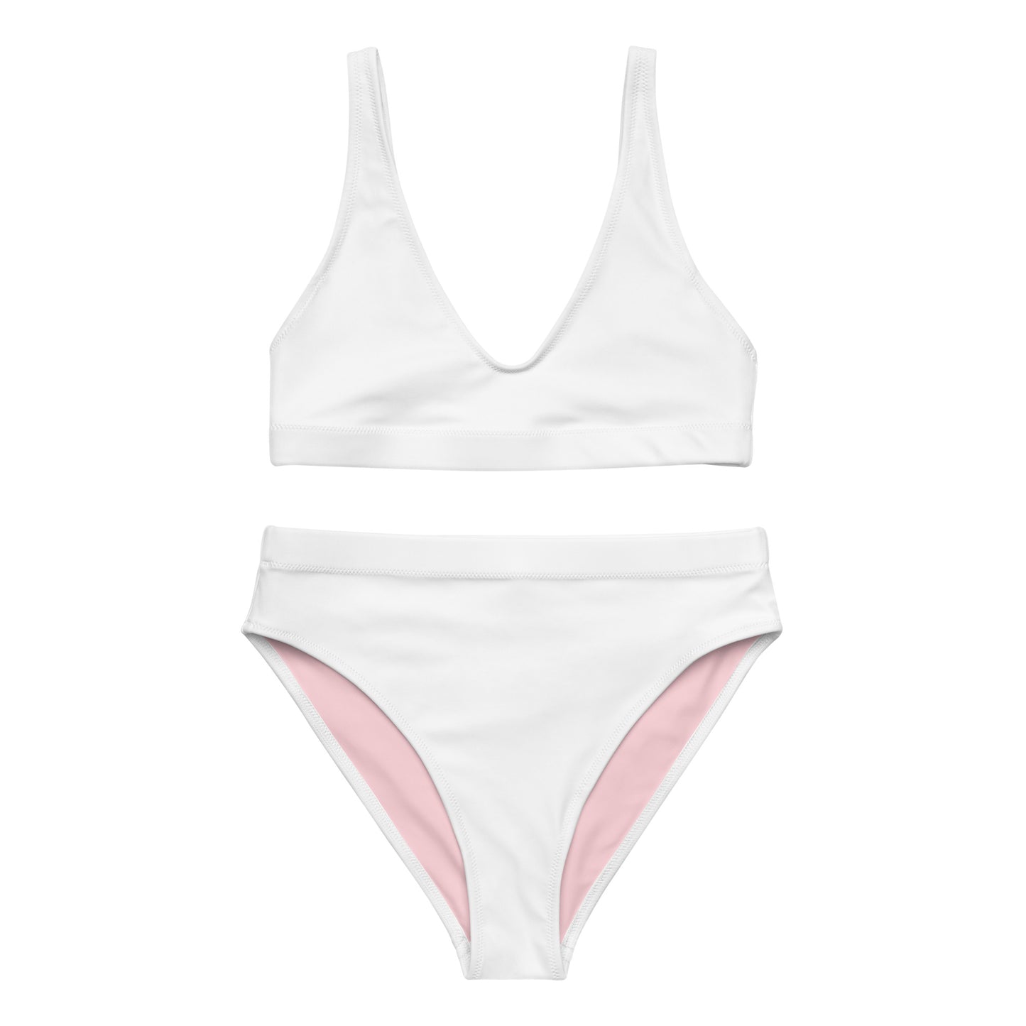 Maillot de bain sport recyclé blanc-rose