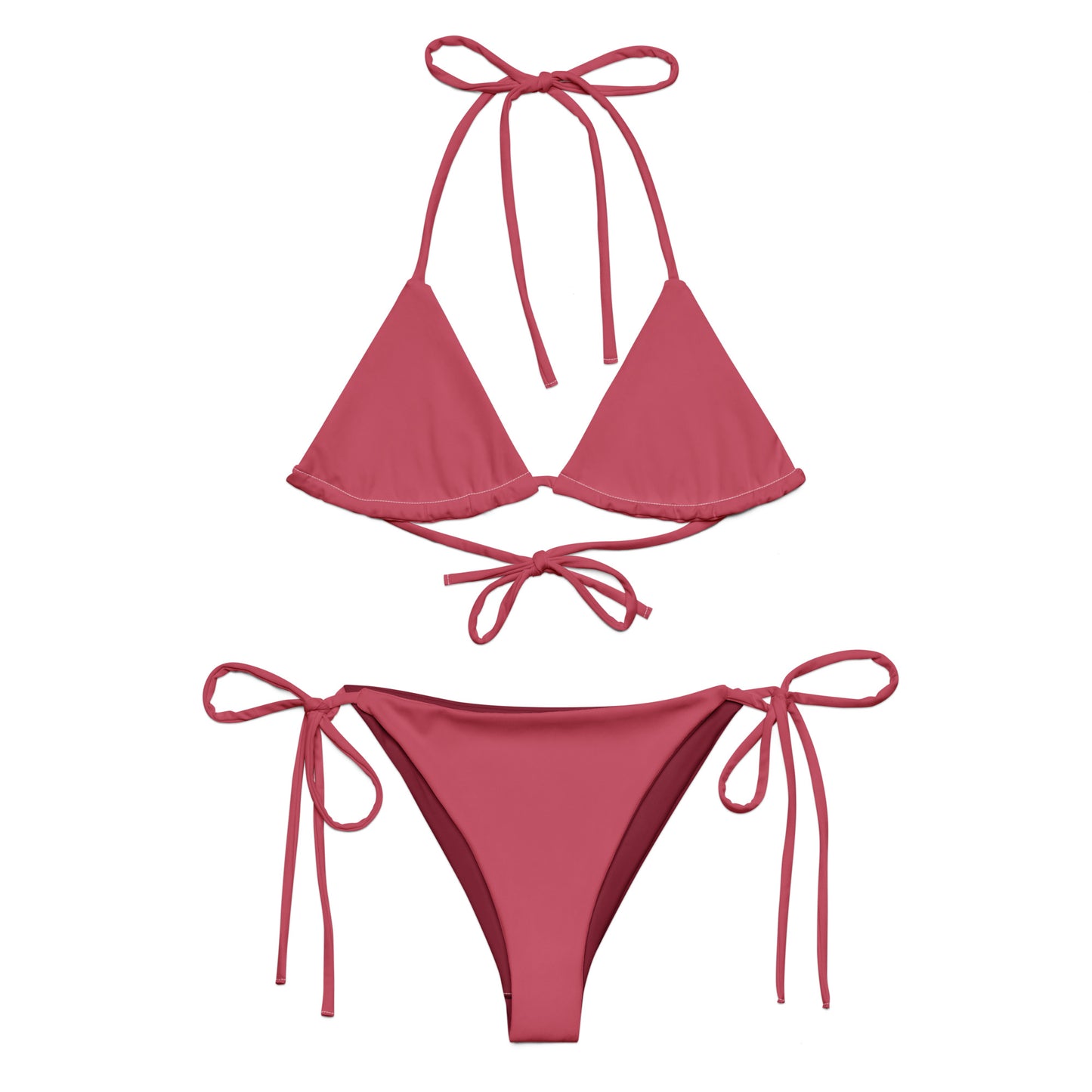 Bikini string rouge rose rose recyclé