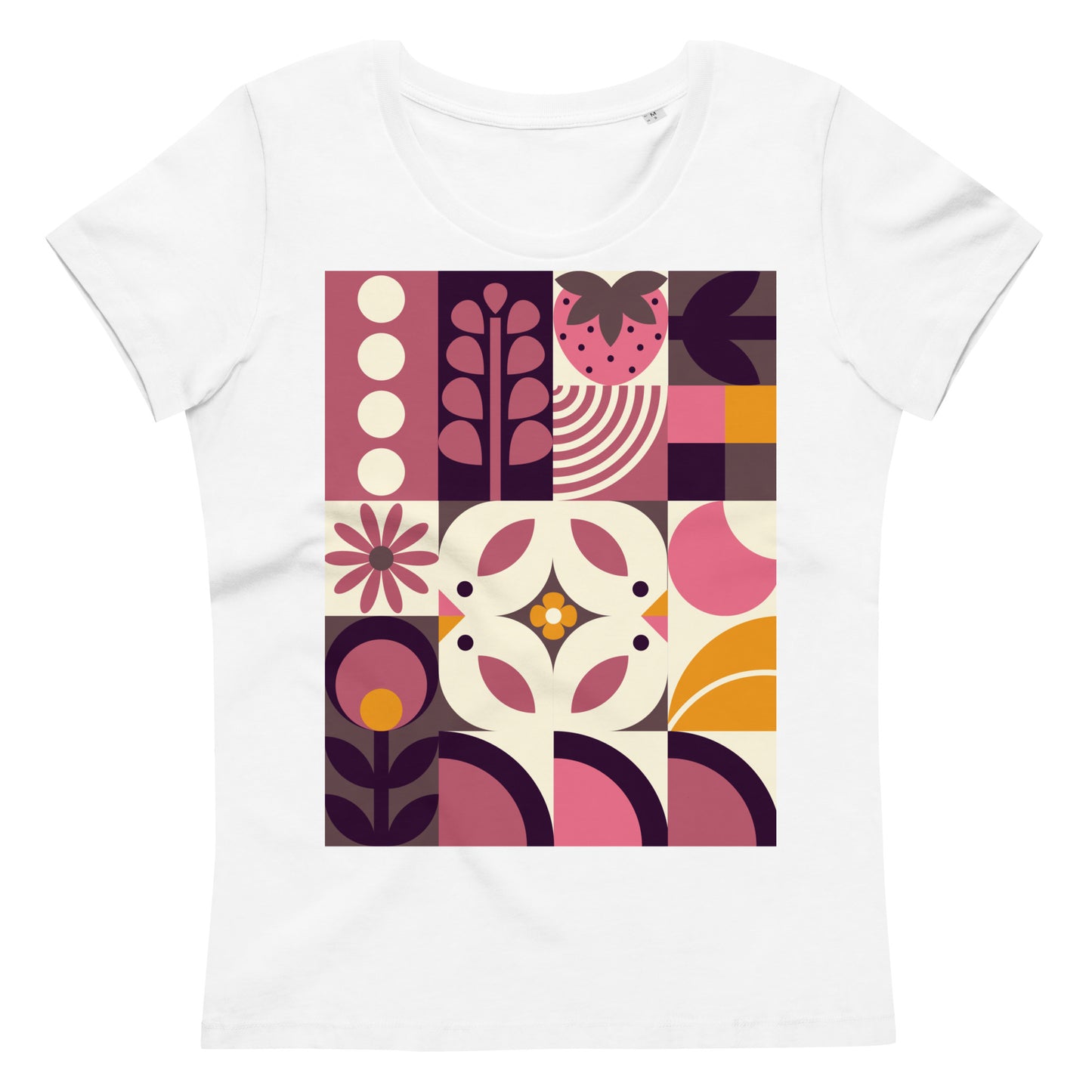 T-shirt "Spring birds bauhaus" - cotone organico - Donna