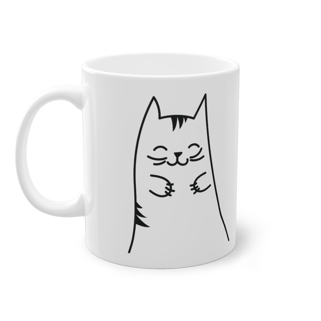 Cute Kitty mug rolig kattmugg, vit, 325 ml / 11 oz Kaffemugg, te-mugg för barn