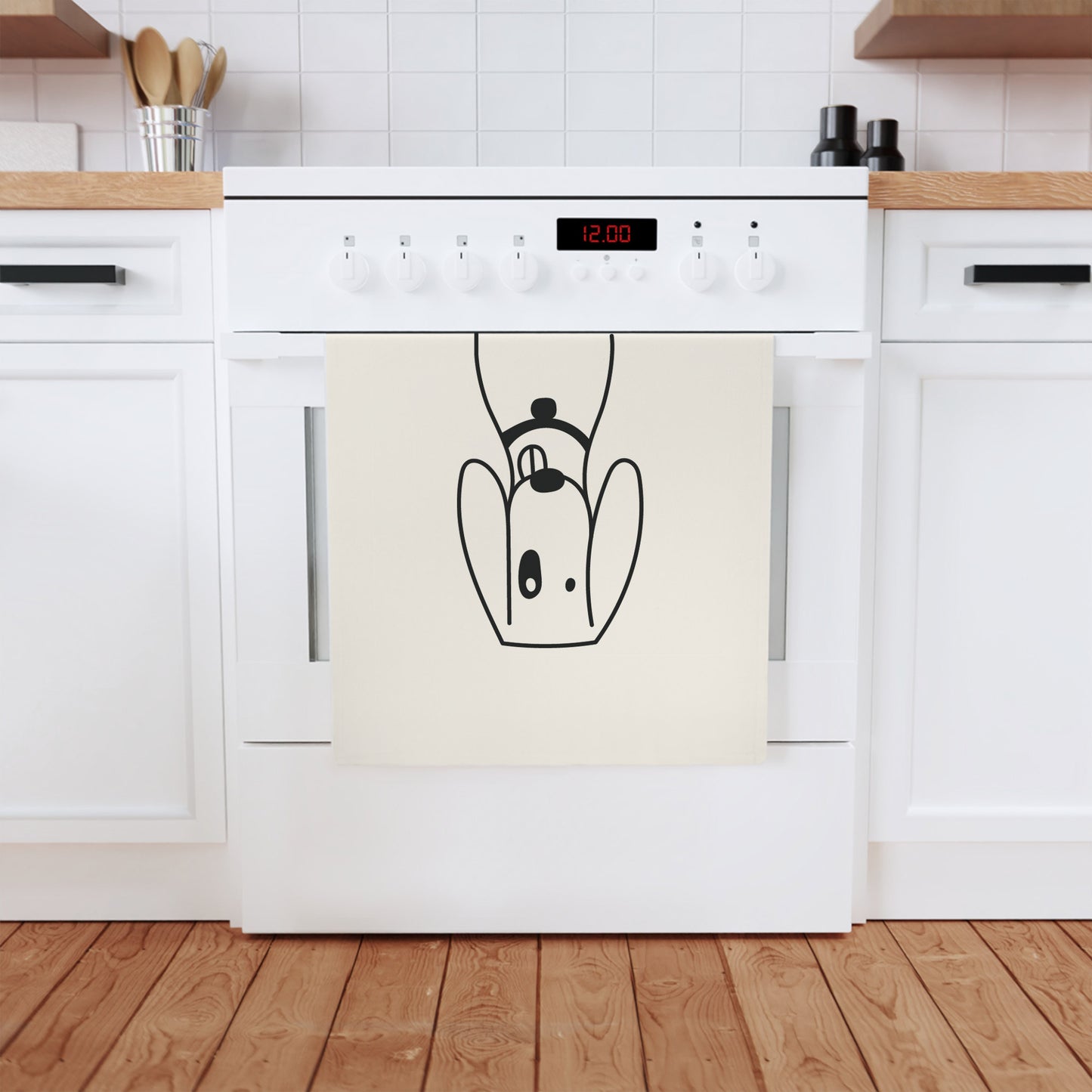 Torchon en coton chien Foxhound, 50 x 70 cm, coton biologique, torchon de cuisine écologique pour chiots, essuie-mains de salle de bain avec chien